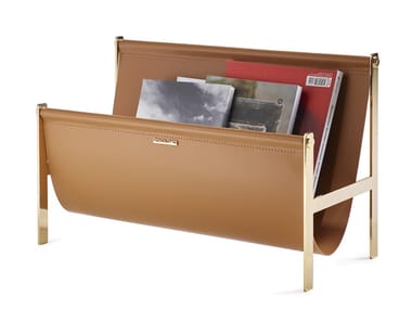 Magazine rack - Tanned leather magazine rack by Opinion Ciatti