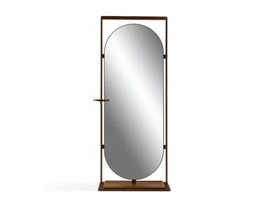 NARCISSE - Freestanding oval wooden hall mirror by Giorgetti