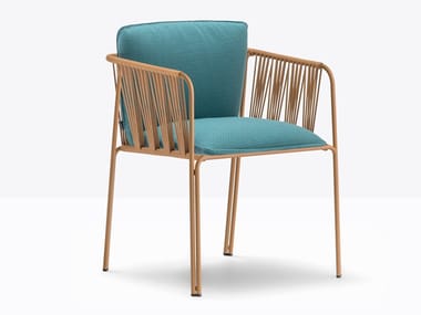 NAR? - Steel garden chair with armrests by Pedrali