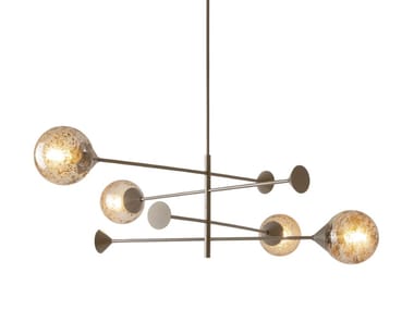 NEW KENDAMA - Handmade blown glass and metal pendant lamp by Giorgetti