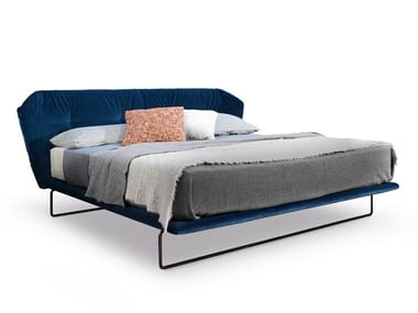 NEW YORK AIR - Fabric double bed with upholstered headboard by Saba Italia