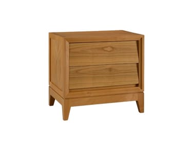 NEW YORK - Cherry wood bedside table with drawers by Morelato