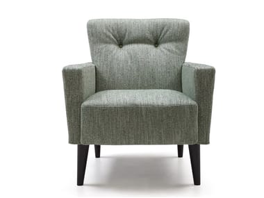 NICOLE - Fabric armchair with armrests by Bodema