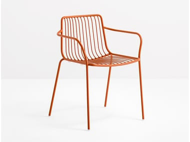 NOLITA 3655 - Metal chair with armrests by Pedrali