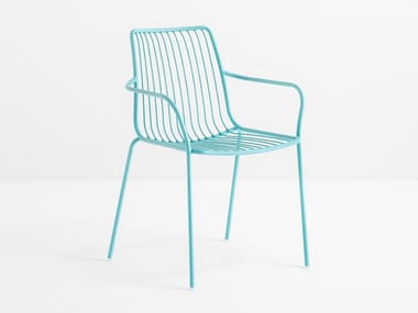 NOLITA 3656 - Metal garden chair with armrests by Pedrali