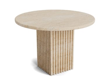 SOHO - Round travertine coffee table by NORR11