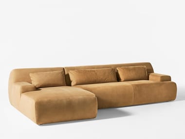 NORTON - Fabric sofa with removable cover with chaise longue by Meridiani