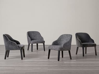 ODETTE DUE LOUNGE - Fabric easy chair with armrests by Meridiani