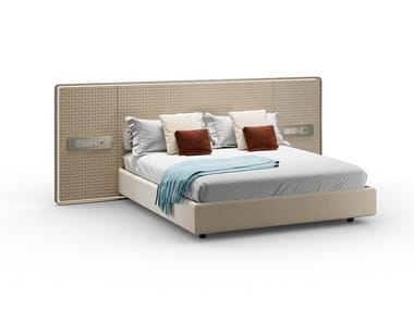 OH XL - Leather double bed with high headboard by Reflex