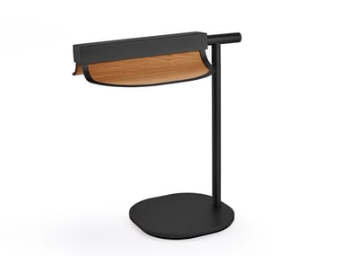 OMMA M1 - LED adjustable metal and wood veneer table lamp by LZF