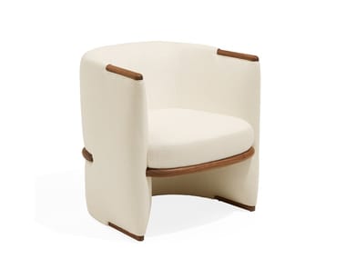 OPUS - Upholstered fabric armchair with armrests by Giorgetti