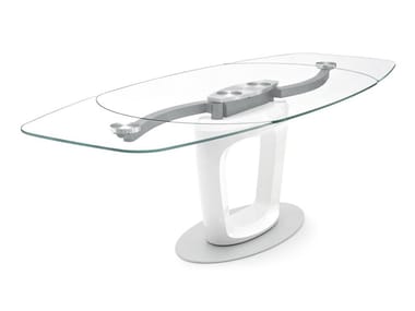 ORBITAL - Extending glass table by Calligaris