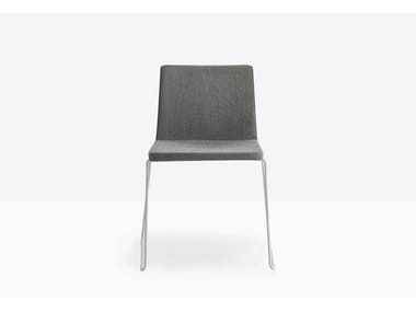 OSAKA METAL 5724 - Sled base upholstered chair by Pedrali