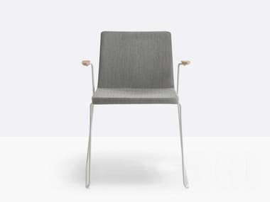 OSAKA METAL 5725 - Upholstered chair with armrests by Pedrali