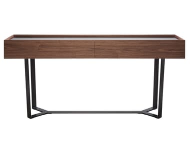 PERO - Wood and glass console table with drawers by more