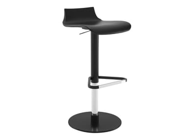 PETROS - High height-adjustable polyurethane stool with footrest by Ligne Roset