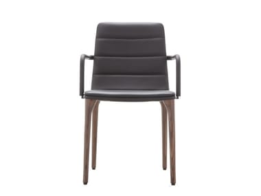 PIT - Upholstered wooden chair with armrests by Tonon