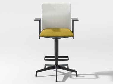 PLANESIT - Office stool with 5-Spoke base with back by Arper