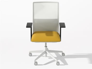 PLANESIT - Swivel fabric office chair with castors with 5-Spoke base by Arper