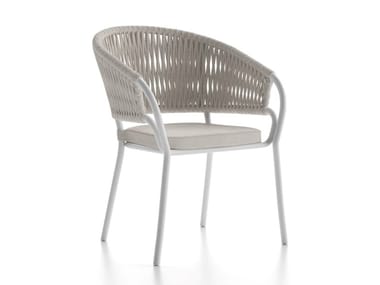 PLEASURE 2.0 - Aluminium chair with armrests with integrated cushion by Atmosphera