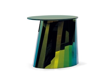 PLI LOW - Low crystal and steel side table by Classicon