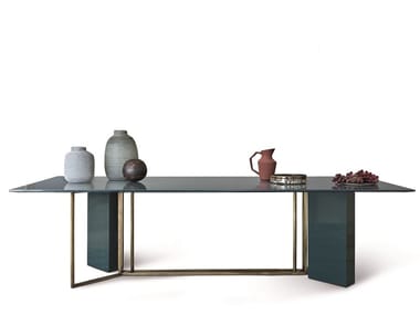 PLINTO - Rectangular wooden dining table by Meridiani