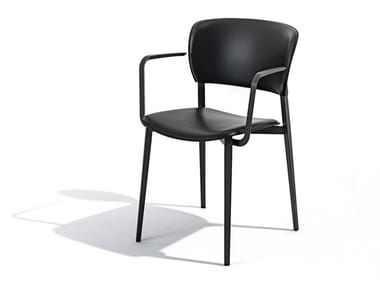 PLY - Stackable polypropylene chair with armrests by Desalto