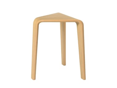 PLY - Low oak stool by Arper