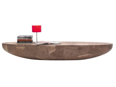 POH (Patchwork Oval Hemisphere) - Solid wood bench by Cappellini