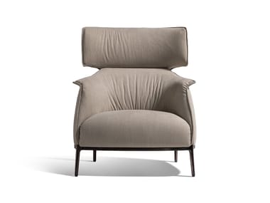 ARCHIBALD - Fabric armchair with armrests by Poltrona Frau