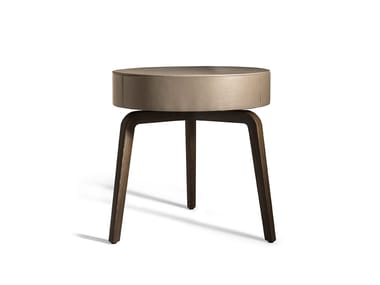 FIORILE - Round leather coffee table by Poltrona Frau