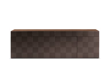 H_O - Leather sideboard with doors by Poltrona Frau