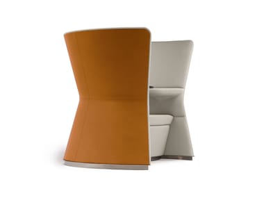 COVE - High-back leather armchair by Poltrona Frau