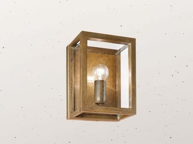 QUADRO 262.01 - Brass and glass outdoor wall lamp by Il Fanale