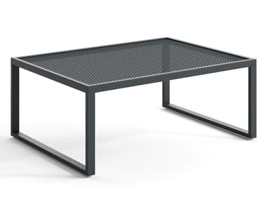 QUBIK - Low rectangular aluminium garden side table by Atmosphera