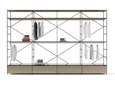 R.I.G. MODULES WARDROBE - Sectional steel and wood walk-in wardrobe by DE PADOVA