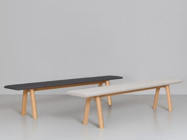 RAIL - Upholstered solid wood bench by Zeitraum