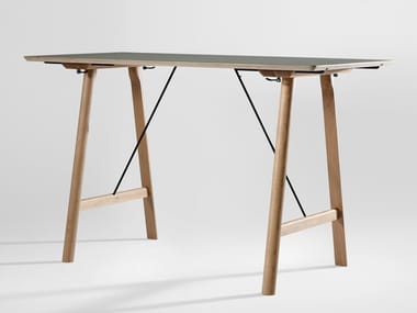 RAIL HIGH - Rectangular solid wood office desk by Zeitraum