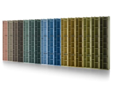 RANDOM 2C-3C - Divider modular wood fibre bookcase by MDF Italia