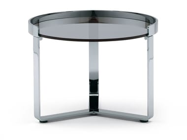 RING - Round glass and steel coffee table by Misuraemme