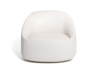 RIPAMONTI - Swivel upholstered leather easy chair by DE PADOVA