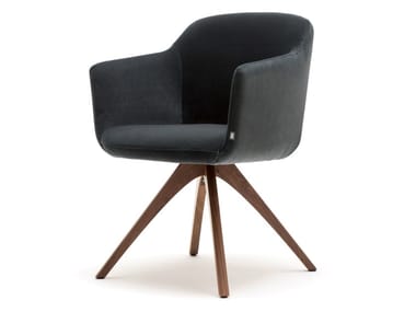 ROLF BENZ 640 - Trestle-based fabric chair with armrests by Rolf Benz