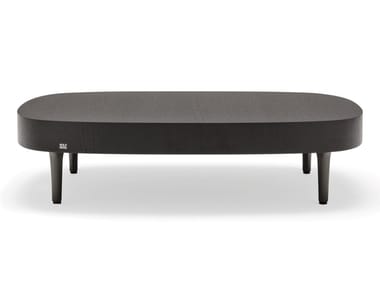 ROLF BENZ 968 - Low rectangular wood veneer coffee table by Rolf Benz