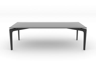 SAUL - Rectangular glass coffee table by Arper