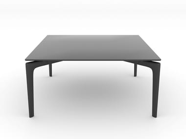 SAUL - Square glass coffee table by Arper