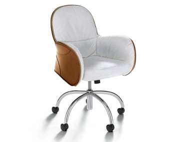 SERBELLONI - Upholstered executive swivel chair with castors by DE PADOVA