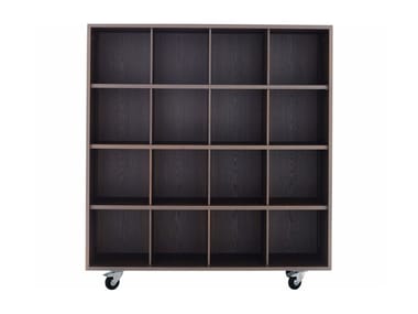 SHIGETO BOX - Open solid wood bookcase with casters by DE PADOVA