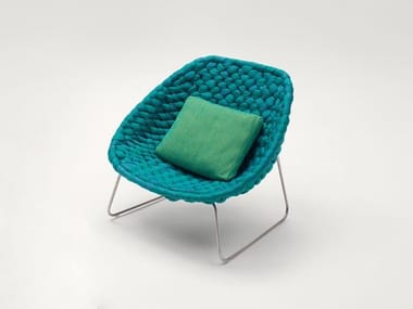 SHITO - Sled base fabric armchair by Paola Lenti