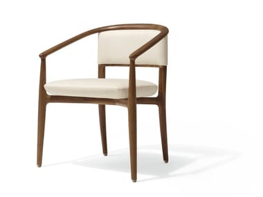 SINBAD - Walnut easy chair with armrests by Giorgetti