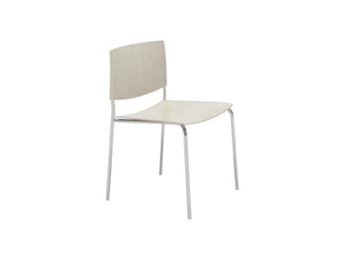 SIT WOOD SI1206 - Stackable open back oak chair by Andreu World